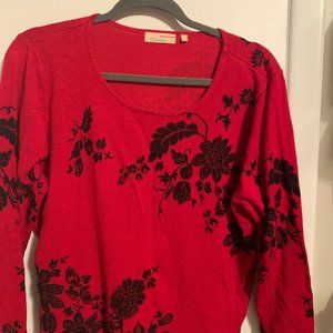 Beaded black and red Sweater SZ L